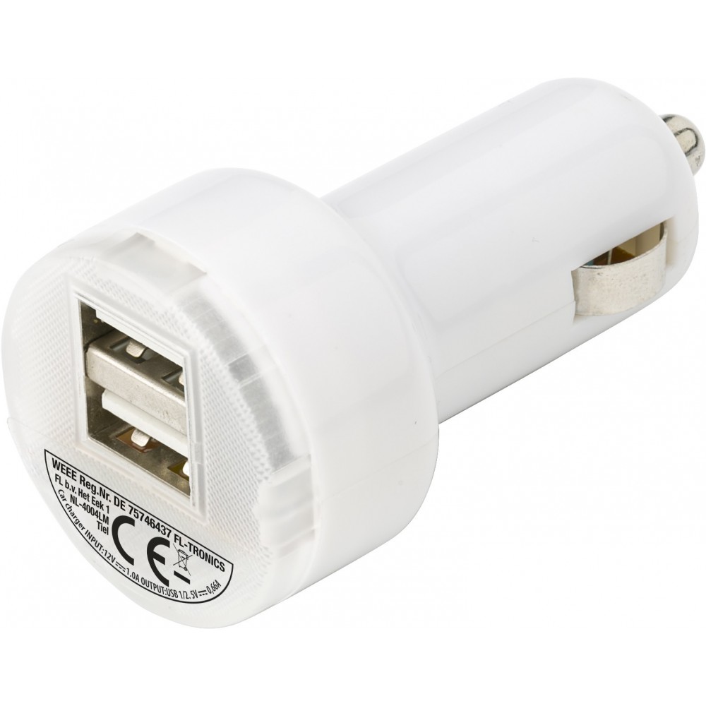 Plastic Car Power Adapter With Two Usb Ports Other Electronics