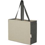 Pheebs 190 g/m2 recycled cotton gusset tote bag with contras