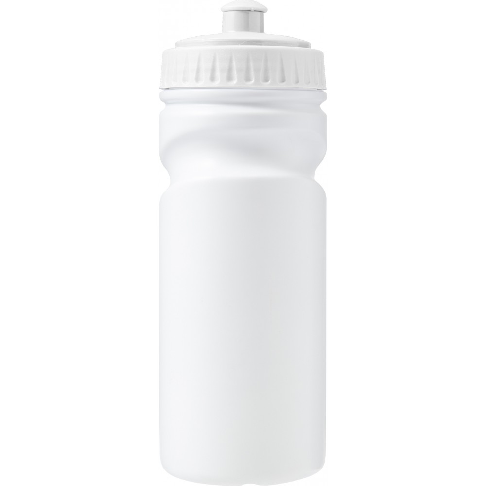 Printed 100 recyclable plastic drinking bottle (500ml), white (Sport
