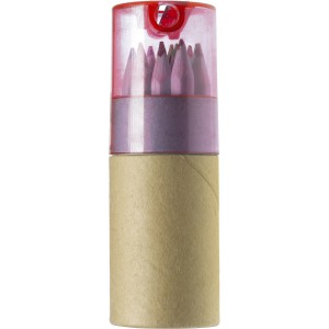 ABS and cardboard tube with pencils Terrence, red