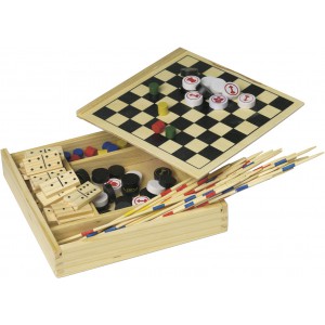 Wooden 5-in-1 game set Cherie, brown