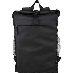 rPET polyester (600D) roll-top backpack Yani, black