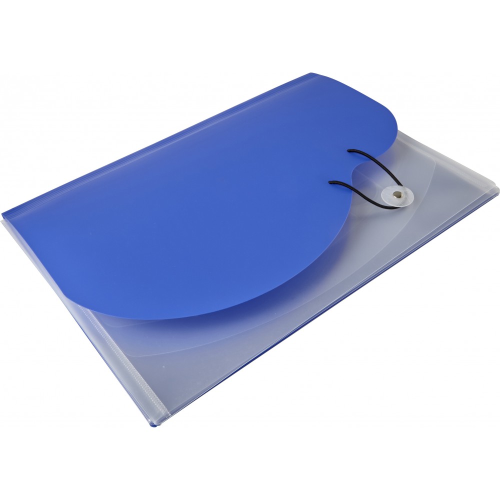 Printed A4 Plastic expanding document folder, cobalt blue (Clipboards