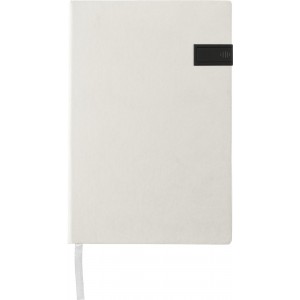 PU notebook with USB drive Lex, white