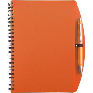 PP notebook with ballpen Solana, orange