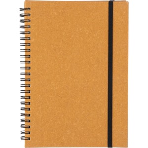 Recycled leather notebook A5 Egon, brown