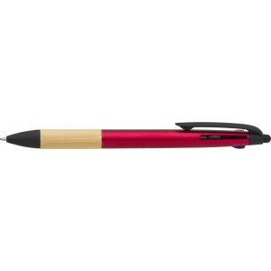 ABS 3 colour ink ballpen Malachi, red (Plastic pen)