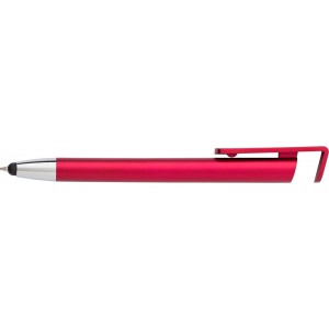 ABS 3-in-1 ballpen Calvin, red (Plastic pen)