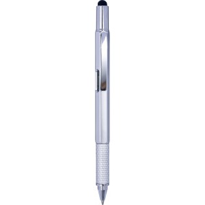 ABS 5-in-1 ballpen Giuliana, silver (Multi-colored, multi-functional pen)