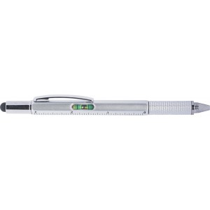 ABS 5-in-1 ballpen Giuliana, silver (Multi-colored, multi-functional pen)