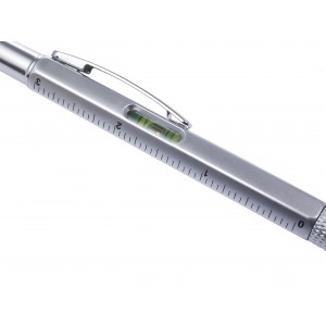 ABS 5-in-1 ballpen Giuliana, silver (Multi-colored, multi-functional pen)