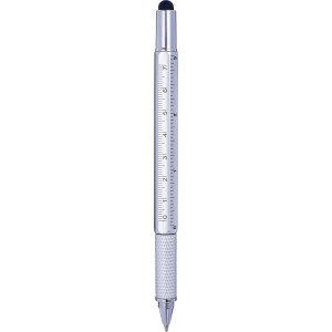 ABS 5-in-1 ballpen Giuliana, silver (Multi-colored, multi-functional pen)