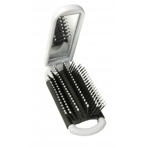 ABS hair brush with mirror Meghan, white (Body care)