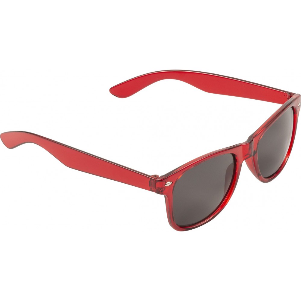red rimmed sunglasses