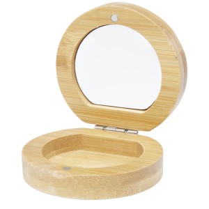 Afrodit bamboo pocket mirror, Natural