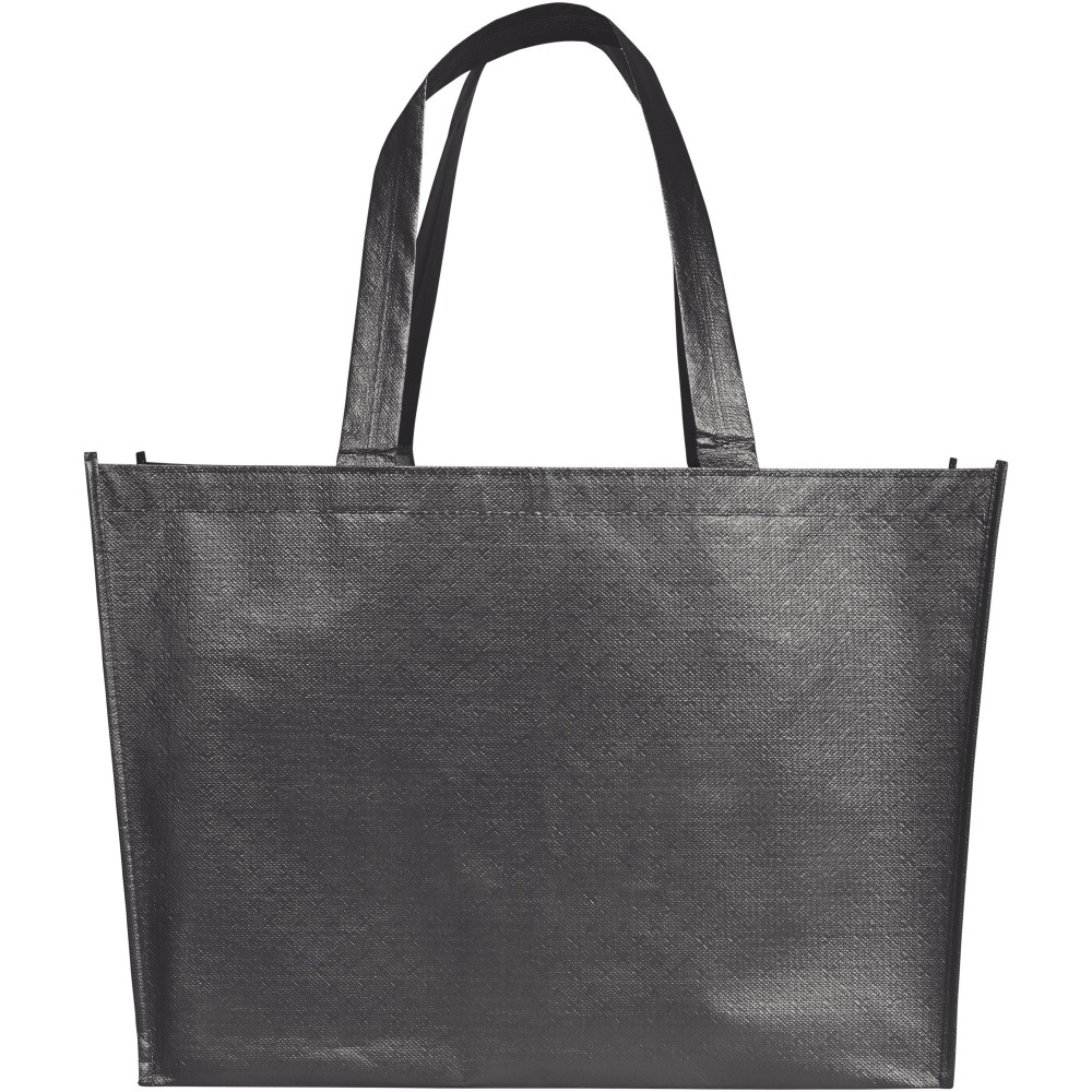 Printed Alloy laminated non-woven shopping tote bag, steel grey ...