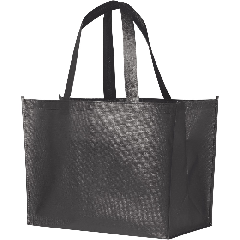 Printed Alloy laminated non-woven shopping tote bag, steel grey ...