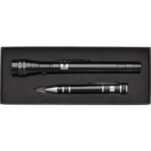 Aluminium 2-in-1 torch Olivia, black (Tools)