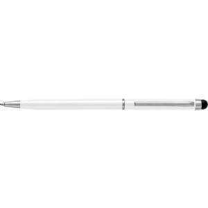 Aluminium ballpen Irina, white (Metallic pen)