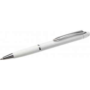 Aluminium ballpen Pascaline, white (Plastic pen)