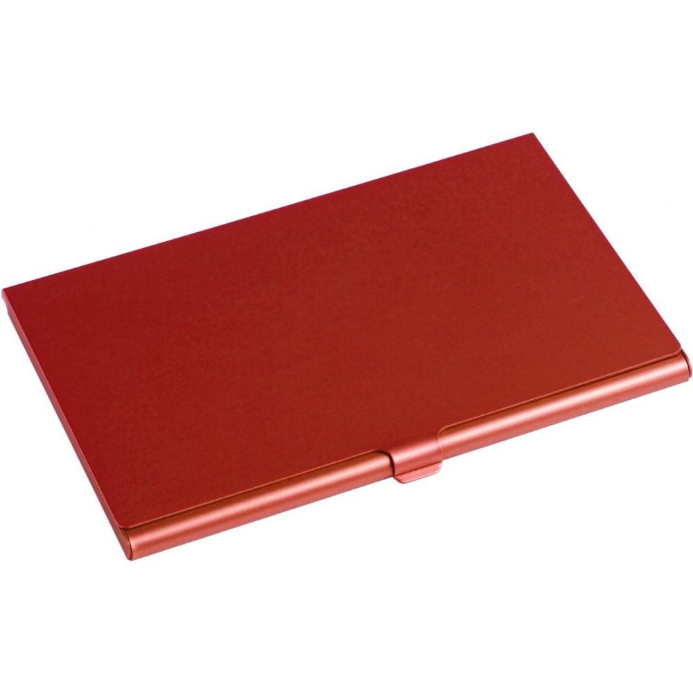 Printed Aluminium card holder Abby, red (Card holders)