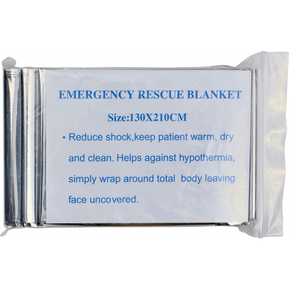 Aluminium emergency blanket, silver (Healthcare items) Reklámajándék