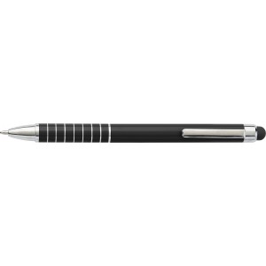 Aluminium lacquered ballpen Oliver, black