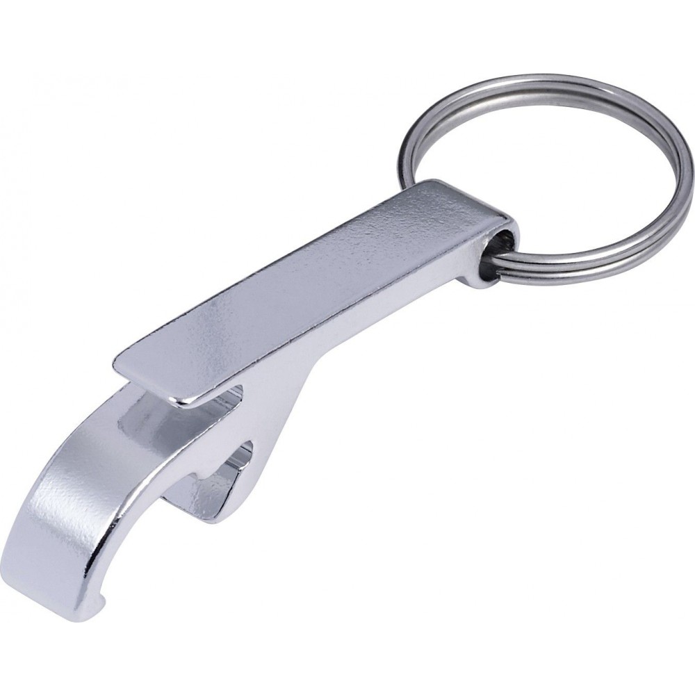 Het is de bedoeling dat Catastrofaal ergens Printed Aluminium key chain with bottle opener and can opener, silver  (Keychains)