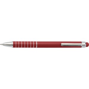 Aluminium lacquered ballpen Oliver, red (Metallic pen)