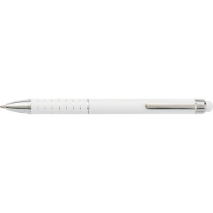 Aluminium lacquered ballpen Oliver, white (Metallic pen)