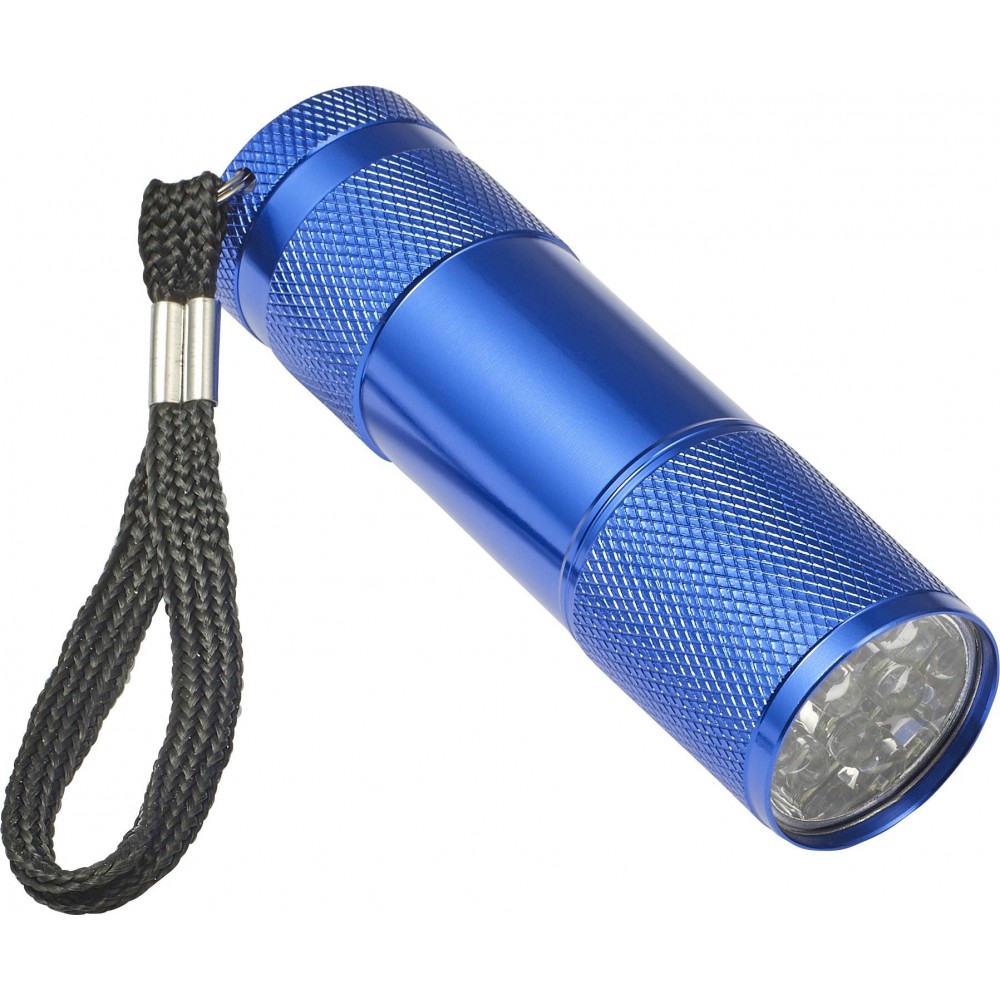 Printed Aluminium metallic LED torch, blue (Lamps)