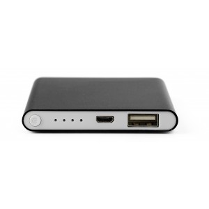 Aluminium power bank Ezra, black (Powerbanks)