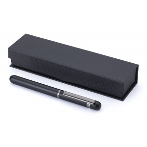 Aluminium rollerbal pen Bridger, black (Fountain-pen, rollerball)