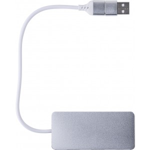 Aluminium USB Hub Layton, silver (Eletronics cables, adapters)