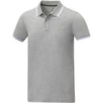 Amarago short sleeve men?s tipping polo, Heather grey (3810880)