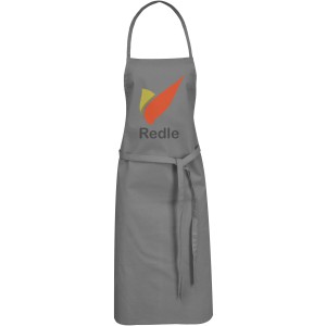 Reeva 100% cotton apron with tie-back closure, Grey (Apron)