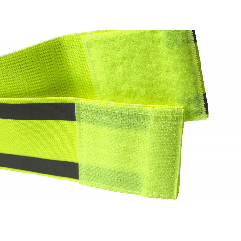 Printed Arm band with reflective stripes, yellow (Sports equipment)
