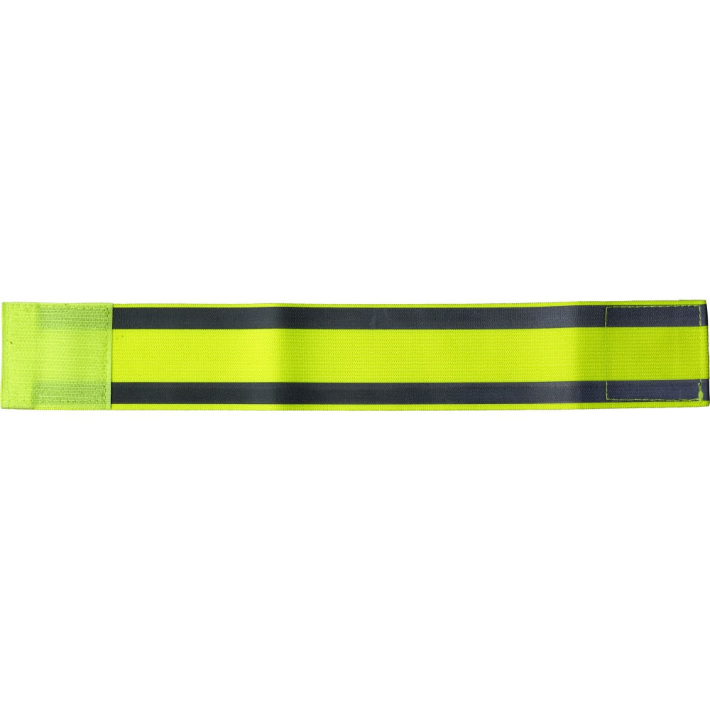 Printed Arm band with reflective stripes, yellow (Sports equipment)