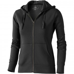 Arora hooded full zip ladies sweater, Anthracite (Pullovers)