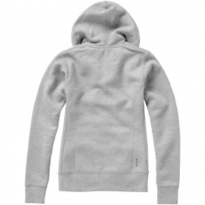 Arora hooded full zip ladies sweater, Grey melange (Pullovers)