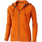 Arora hooded full zip ladies sweater, Orange (3821233)