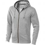 Arora hooded full zip sweater, Grey melange (3821196)