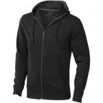 Arora hooded full zip sweater, solid black (3821199)