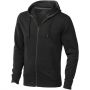 Arora hooded full zip sweater, solid black