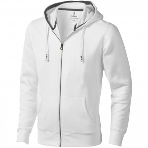 Arora hooded full zip sweater, White (Pullovers)