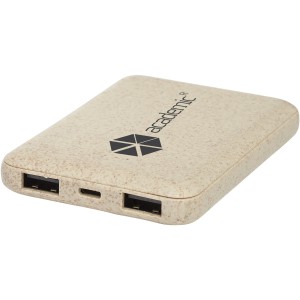 Asama 5000 mAh wheat straw power bank, Beige (Powerbanks)