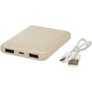 Asama 5000 mAh wheat straw power bank, Beige (Powerbanks)