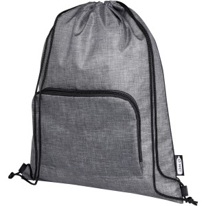 Ash recycled foldable drawstring bag 7L, Heather grey, Solid
