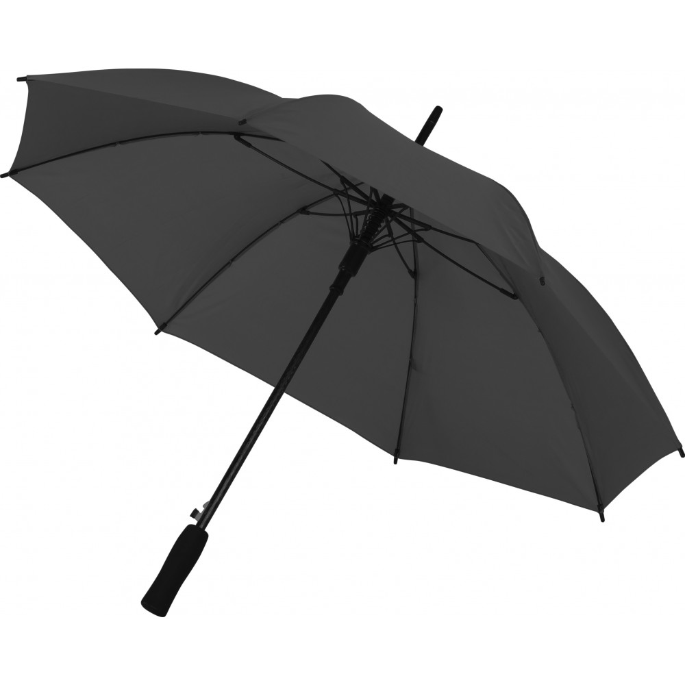 Printed Automatic polyester (190T) umbrella, black (Umbrellas)