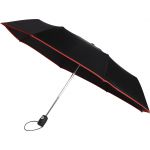 Automatic pongee (190T) foldable umbrella, red (4939-08)